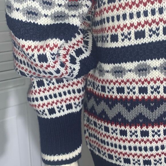 Vintage Expressions Worldwide Button Down Cardigan Knit Sweater Size Large - Picture 4 of 11